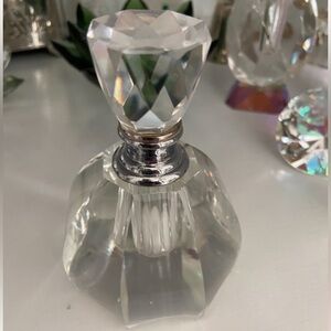 Vintage Crystal Perfume Bottle with crystal applicator
